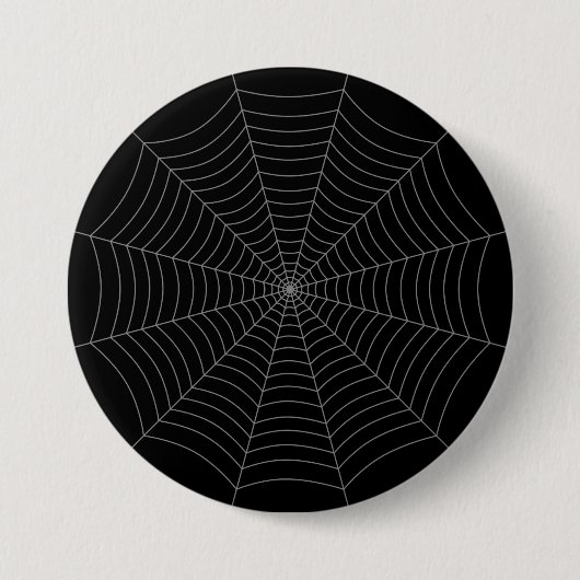 Zwart grijs spinweb Halloween patroon Ronde Button 7,6 Cm (Voorkant)