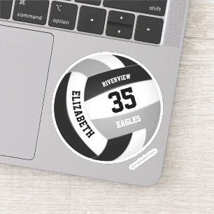 zwart grijs team kleuren meisjes volleybal sticker
