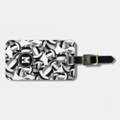 Zwart grijs team kleuren volleybal cadeaus bagagelabel (Voorkant horizontaal)