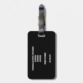 Zwart grijs team kleuren volleybal cadeaus bagagelabel (Achterkant verticaal)