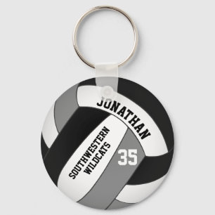 zwart grijs team kleuren volleybal jongens sleutelhanger