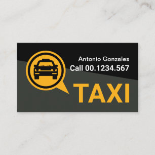 Zwart Grijs Trapezium Gele Taxi Visitekaartje