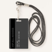 Zwart Grijs VIP All Access Event Pass Badge (Achterkant met draagriem)