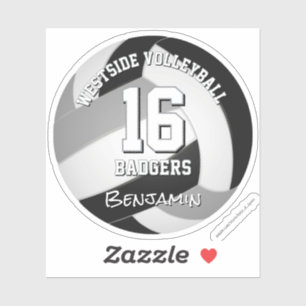 Zwart Grijs Volleybal Team Kleuren kinder Team Naa Sticker