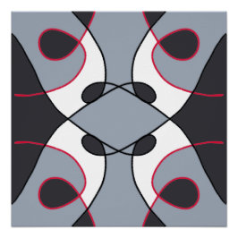 Zwart, grijs, wit en rood abstract  ontwerp perfect poster