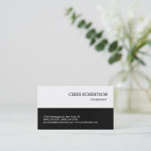 Zwart grijs wit klassiek standaardVisitekaartje Visitekaartje (Staand voorkant)