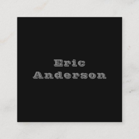 Zwart grijs wit QR code minimalist Vierkante Visitekaartje (Voorkant)