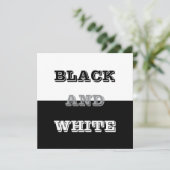 Zwart grijs wit tekst en effen kleuren ontwerp kaart (Staand voorkant)