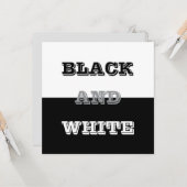 Zwart grijs wit tekst en effen kleuren ontwerp kaart (Voorkant / Achterkant in situ)