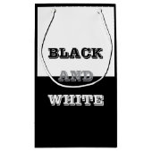 Zwart grijs wit tekst en effen kleuren ontwerp klein cadeauzakje (Achterkant)