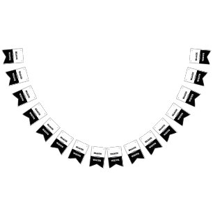 Zwart grijs wit tekst en effen kleuren ontwerp vlaggetjes