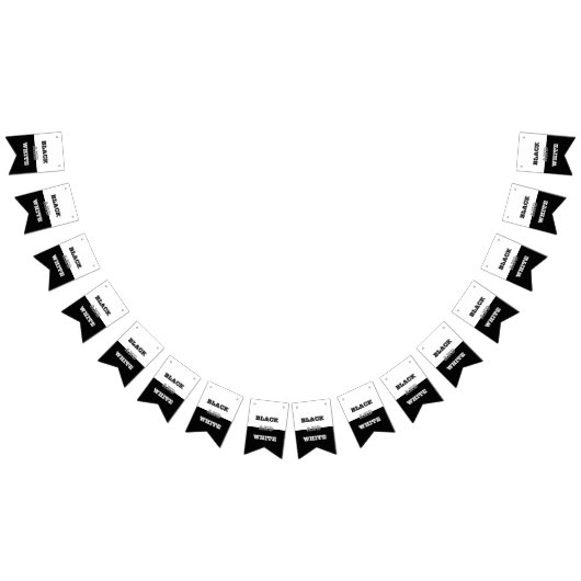 Zwart grijs wit tekst en effen kleuren ontwerp vlaggetjes (Alle)