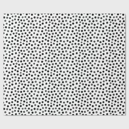 Zwart Grijze Polka Dots Patroon Gift Wrapping Pape Cadeaupapier (Vlak)