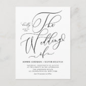 Zwart grillige kalligrafie bruiloft uitnodiging briefkaart (Voorkant)