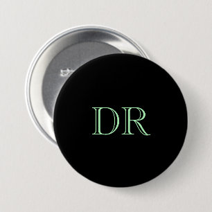 Zwart groen aangepaste initialen minimalistisch ronde button 7,6 cm