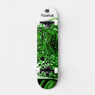 Zwart groen Abstract Skateboard