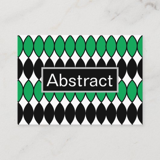 Zwart groen Abstract Visitekaartje (Voorkant)