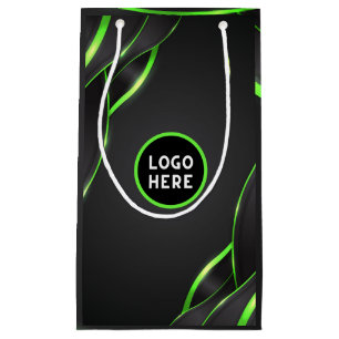 Zwart & Groen Abstract Vloeibaar Design   Logo Toe Klein Cadeauzakje
