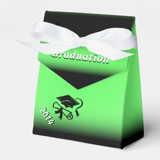 Zwart-groen Afstuderen - Aangepaste draagtas Bedankdoosjes (Voorkant Zijde)