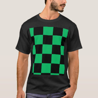 Zwart & Groen Anime Stijl Patroon T-shirt