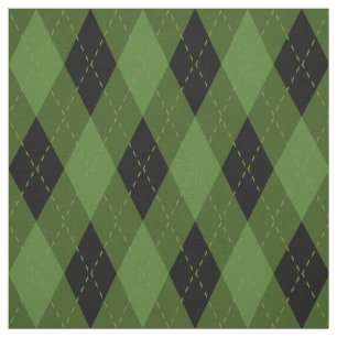 Zwart-groen argyle-patroon stof
