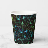 Zwart groen blauw patroon Abstract Uniek Geometris Papieren Bekers (Voorkant)