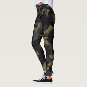 Zwart Groen Camo Urban Cargo Realistisch Leggings
