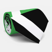 Zwart Groen Chevron Stripe Stropdas (Opgerold)