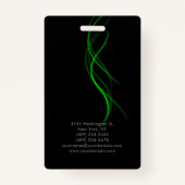 Zwart Groen Curves Elegant Modern Badge (Achterkant)