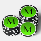 Zwart groen fade aangepaste monogram poker chips (Opstapeling)