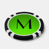 Zwart groen fade aangepaste monogram poker chips (Enkel)