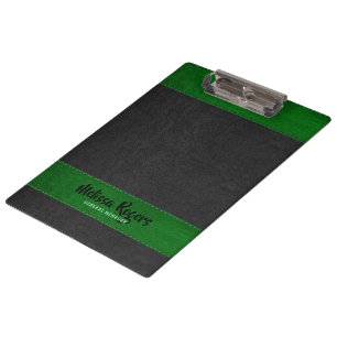 Zwart & Groen Faux Lederen Steken Effect Klembord
