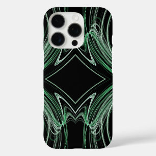 Zwart & Groen Fractal-aanpassingen voor alle geva iPhone 16 Pro Hoesje