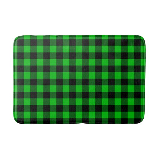 Zwart Groen Geplaagd Bath Mat (Voorkant)