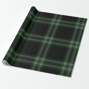 Zwart Groen Grijs Tartan Plaid Cadeaupapier