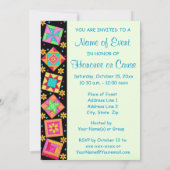 Zwart groen kleurrijk patchwork Quilt Block Art Kaart (Achterkant)