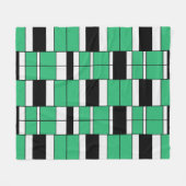 Zwart Groen Midden Eeuw Geometrisch Fleece Deken (Voorkant (Horizontaal))