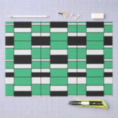 Zwart Groen Midden Eeuw Geometrisch Tissuepapier (Craft)