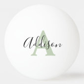 Zwart groen monogram initiaal pingpongballen (Voorkant)