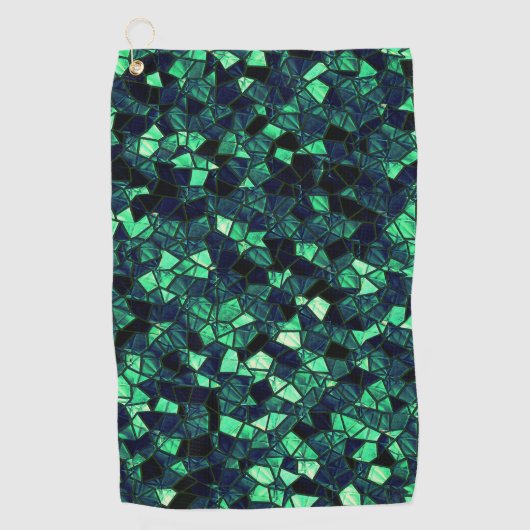 Zwart groen mozaïek met gedeeltelijk verwijderde k golfhanddoek (Voorkant)