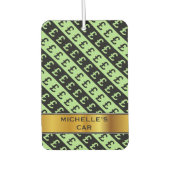 Zwart-groen Pond Signs (£) Gestreepte Patroon Luchtverfrisser (Voorkant)