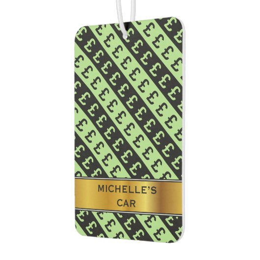 Zwart-groen Pond Signs (£) Gestreepte Patroon Luchtverfrisser (Links)