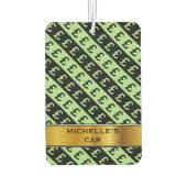 Zwart-groen Pond Signs (£) Gestreepte Patroon Luchtverfrisser (Achterkant)