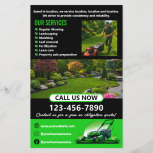 Zwart Groen Professionele Verzorging van Gazons La Flyer