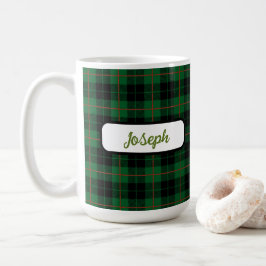 Zwart-groen Rust Tartan Gepersonaliseerd Mug Koffiemok