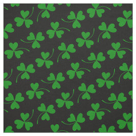 Zwart & Groen St. Patrick's Day Klaverpatroon Stof