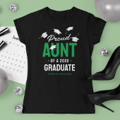 Zwart Groen Trots Tante 2025 Afstuderen T-shirt
