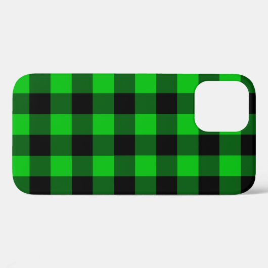 Zwart-groene cheque Case-Mate iPhone case (Achterkant (horizontaal))
