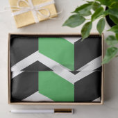 Zwart groene chevronstreep tissuepapier (Geschenk)