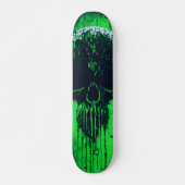 Zwart-groene computer code schedel skateboard (Voorkant)